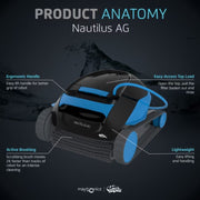 Maytronics Explorer E10 Robotic Pool Vacuum Cleaner All Pools up to 30-ft Scrubber Brush Easy Top Load Filters