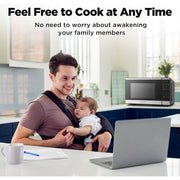 BLACK+DECKER Countertop Microwave Oven, 0.9 Cu Ft, 900W, 6 Auto Menus, 10 Power Levels, Child Lock, Memory Function, Digital Panel, Stainless Steel, EM9P022DY