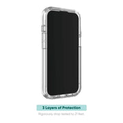 onn. WIBCLR100134729 iPhone 15 Rugged Phone Case With Holster, Clear