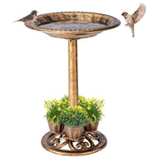 OBENSKY 12101BZ Bird Bath With 4 Planters 28