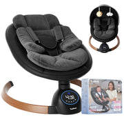 TouHeart Electric Baby Swing Infant Rocker with Bluetooth, Remote Control, 5 Speeds, 10 Lullabies, 3 Timer Settings, Black, F8033