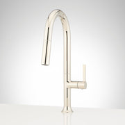 Signature Hardware Bok Kitchen Faucet, Single Hole Pull Down, Polished Nickel, 1.8 GPM, Single Handle, 949092