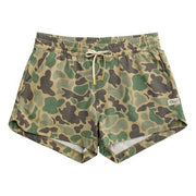 Marsh Wear Women's Fulton Volley Shorts, Mid-Rise, Green Mallard Camo, UPF 40 Sun Protection, 4-Way Stretch, Elastic Waistband with Drawcord, Zipper Back Pocket