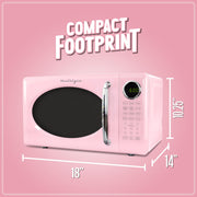 Nostalgia Retro Countertop Microwave Oven, 0.7 Cu Ft, 700-Watt, Pink, 8 Auto Cook Programs, Rotating Glass Turntable, Child Safety Lock, NRMOPM7PK6A