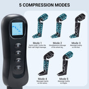 Mynt W51501A01 Leg Massager with Heat and Compression, 5 Modes, Adjustable Plus Size Fit, Black