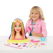 Barbie HMD78 Totally Hair Neon Rainbow Deluxe Styling Head