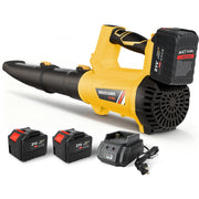 BAOKALER Leaf Blower Cordless, 21V Electric Leaf Blower with 2X6.0 Ah Battery & Charger, Yellow/Black