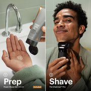 MANSCAPED Chairman Pro Precision Pack Electric Foil Face Shaver and SkinSafe Stubble Trimmer with Power Shave Gel, Black, 70-00056