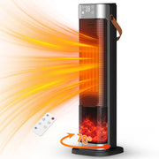 Trysworso 2000W Electric Ceramic Heater with 3D Flame, 26''