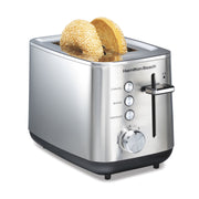Hamilton Beach Luxe 2-Slice Toaster, Stainless Steel, Extra-Wide Slots, Bagel, Defrost, Toast Boost, Seven Shade Settings, Slide-Out Crumb Tray, Model 22824