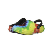 Crocs Classic Tie Dye Lined Clog, Rainbow Tie Dye, Unisex, Snuggle-Ready Linings, Pivoting Heel Strap, 206341M-988