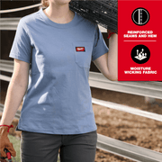 Milwaukee Women's Gridiron Short Sleeve Pocket T-Shirt, Black, Large, F451B-L