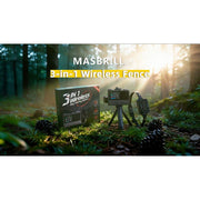 MASBRILL F383 Wireless Dog Fence System, 3-in-1 Electric Fence and Training Collar, Ultra-Precise 800M Range, Waterproof Rechargeable Collar, Supports Up to 3 Dogs, Black