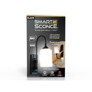 Smart Sconce Black - Dimmable Wireless Wall Light w/Universal Remote - Battery Operated Swivels 180 Mounts Up or Down Easy Peel and Stick Track System Remove with No Damage! Buy More and Save!