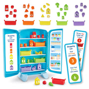 Learning Resources Sorting Snacks Mini Fridge Educational Toddler Toy, 51-Piece Playset, Multicolor, LER6820
