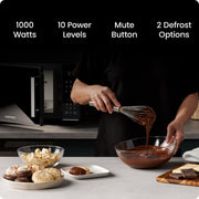 Chefman Countertop Microwave Oven, 1.1 Cu. Ft., 1000 Watts, 3 Presets, 10 Power Levels, Black, RJ55-11-WM