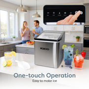 Igloo Countertop Ice Maker, 26-Pound Daily Capacity, Stainless Steel, Portable, LED Control Panel, Auto-Clean Function, 810061702177