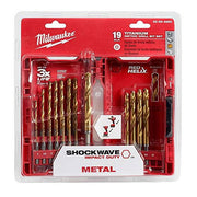 Milwaukee 48-89-4860 SHOCKWAVE Impact Duty RED HELIX Titanium Metric Drill Bit Set - 19PC