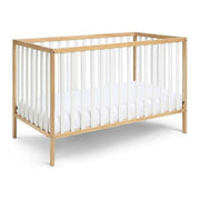 Baby Cache Deux Remi 3-in-1 Convertible Baby Crib, Durable Wood, Two-Tone Natural and White Finish, Four Adjustable Mattress Heights, 27900-NWH