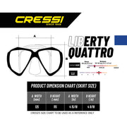 Cressi Liberty Quattro Scuba Diving and Snorkeling Mask - Clear/Graphite