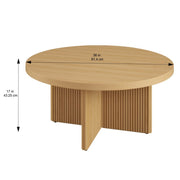 Better Homes & Gardens BHS336249972017 Lillian Fluted Coffee Table, Natural Pine Finish