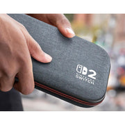 PowerA NSCS0528-01 Slim Case for Nintendo Switch 2 with Molded Interior, Game Card Storage, and Built-in Play Stand Dark Heather Grey
