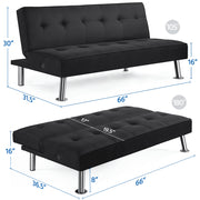 Alden Design TD01gv0001 Modern Fabric Convertible Futon with USB, Black