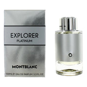 Montblanc Explorer Platinum Eau de Parfum Spray for Men, Woody Amber Scent, 3.3 oz, MB025A01