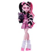 Mattel Monster High Draculaura Doll, Pink Bow Dress, Black Cardigan, Pet Bat Count Fabulous, 7 Accessories, JHK29