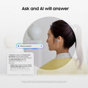 Samsung Galaxy Buds4 Pro Bluetooth Earbuds, Adaptive Noise Cancellation, White, 26h Battery Life, SM-R640NZWWXAR
