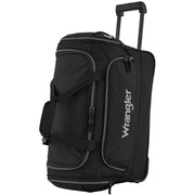 Wrangler 21 Deluxe Rolling Travel Duffel, Black, 900 Denier Polyester, Telescopic Handle, In-Line Skate Wheels, WR-23021-001