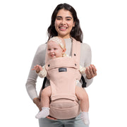 Momcozy Hip Seat Baby Carrier, 2-in-1 Detachable Lumbar Seat, Ergonomic Support, Breathable Pink, Fits Waist up to 46 in, Supports Toddlers up to 43 lb