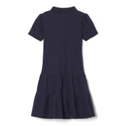 French Toast Girls Ruffled Pique Polo Dress, Navy, Toddler 3T