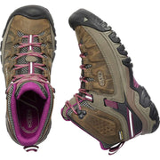 KEEN 1018178 Targhee III Mid Waterproof Hiking Boots for Ladies - Weiss/Boysenberry - 6M