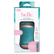 Belle 3860 Women's Electric Facial Shaver with Rose Quartz Massager, 2 Dermaplaning Razors, Rechargeable, Teal, 3860