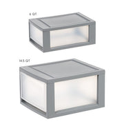 IRIS 500160 USA 6 Quart Stackable Plastic Storage Drawer, Gray, Set of 5