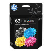 HP L0R46AN#RFD 63 Color and Black Ink Cartridge Combo, Original Ink for OfficeJet Printers, 2-Pack