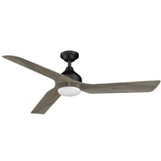 Avec 56 in Matte Black Traditional Ceiling Fan with 1 Light LED and Rustic Charcoal Blades