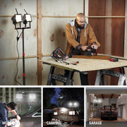 Hyper Tough 1000W Halogen 2 Light Corded Tripod Mounted Portable Work Light, Black, VN-76251