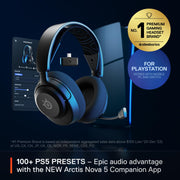 SteelSeries 61673 Arctis Nova 5P Wireless Multi-System Gaming Headset, Black