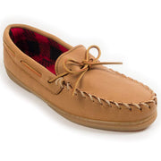Minnetonka Genuine Moosehide Moccasin Loafers with Fleece Lining, Natural Moose, Size 13 M