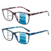 Kerecsen Progressive Multifocal Blue Light Blocking Reading Glasses, Medium Size, 2 Pack - Adjustable Spring Hinge