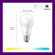 WiZ Connected A19 Tunable White LED Light Bulb, 60W Equivalent, 800 Lumens, Dimmable, E26 Base, Indoor, 1 Pack