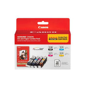 Canon 2945B020 PGI-220/CLI-221 Ink Cartridges & Paper Combo Pack