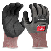 Milwaukee 48-73-8760 Anti-Vibration Cut Level 4 High Dexterity Nitrile Dipped Safety Gloves, Small, Red