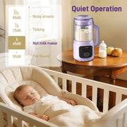 AlfaBot Nut Milk Maker, 10-in-1 Automatic Soy Milk Machine, 50oz Capacity, 800W, Stainless Steel Jar, Self-Clean, Delay Start, Keep Warm, Purple, N4-01