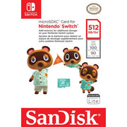 SanDisk SDSQXAO-512G-AWCZN 512GB microSDXC UHS-I Memory Card for Nintendo Switch Animal Crossing Leaf
