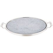 All-Clad Gourmet Accessories 3 Piece Pizza Baker Set, 13 Inch High-Heat Soapstone Pizza Stone, Stainless Steel Serving Tray, Rotary Pizza Cutter, Silver
