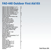 First Aid Only Outdoor First Aid Kit, 205 Pieces, Compact Hi-Visibility Orange Fabric Case, Multi-Use Bandages and Antiseptics, FAO-440