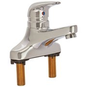 Chicago Faucets Bathroom Sink Faucet, Low Arc, Polished Chrome, 4 in Centerset, Single Lever Handle, 420-E2805ABCP